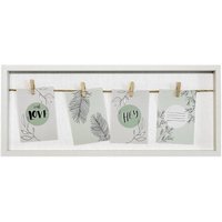 nielsen Accent Collage Frame for 4 Photos 9x13cm with Clothesline & 4 Clips - White | Size: 9x13 cm