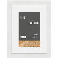 nielsen Skava 13 x 18cm Wooden Picture Frame With 9 x 13cm Mount & Glass Front in White | Size: 13 x 18 cm
