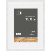 nielsen Skava 30 x 40cm Wooden Picture Frame With A4 Mount & Glass Front in White | Size: 30 x 40 cm