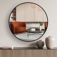 nielsen Jaron Round Aluminium Wall Mirror 80cm in Black