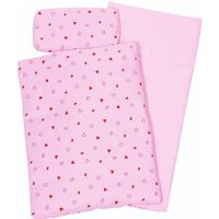 Goki Bedding Set For Dolls Hearts & Crown 3 Pieces in Pink | Size: 1 Pack