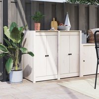 Berkfield Home Outdoor Kitchen Doors 2 pcs White 50x9x82 cm Solid Wood Pine | Size: 50 x 9 x 82 cm