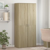 Berkfield Home Shoe Cabinet Sonoma Oak 80x39x178 cm Engineered Wood in Brown | Size: 80 x 39 x 178 cm