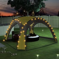Berkfield Home Party Tent with LED & 4 Sidewalls 3.6x3.6x2.3 m Green