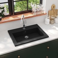 Berkfield Home Granite Basin 600x450x120 mm Black