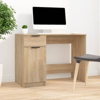 Berkfield Home Desk Sonoma Oak 100x50x75 cm Engineered Wood in Brown | Size: 100 x 50 x 75 cm
