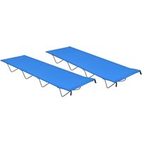 Berkfield Home Camping Beds 2 pcs 180x60x19 cm Oxford Fabric & Steel Blue | Size: 180 x 60 x 19 cm