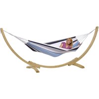 Amazonas Apollo Wooden Hammock Stand & Double Hammock Set - Weatherproof in Blue
