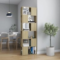 Berkfield Home Book Cabinet Room Divider Sonoma Oak 60x24x186 cm Engineered Wood in Brown | Size: 60 x 24 x 186 cm