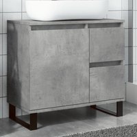 Berkfield Home Bathroom Sink Cabinet Concrete Grey 65x33x60 cm Engineered Wood | Size: 65 x 33 x 60 cm