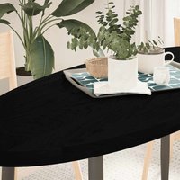 Berkfield Home Table Top Dark Brown 140x60x4 cm Solid Wood Oak Oval | Size: 140 x 60 x 4 cm