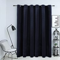 Berkfield Home Blackout Curtain with Metal Rings Velvet Black 290x245 cm