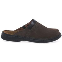 Josef Seibel Men's 'Max' Leather Mules in Dark Brown | Size: 8
