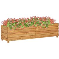 Berkfield Home Raised Bed 150x40x38 cm Solid Wood Teak & Steel in Brown | Size: 150 x 40 x 38 cm