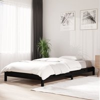Berkfield Home Stack Bed Black 75x190 cm Small Single Solid Wood Pine