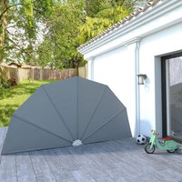 Berkfield Home Collapsible Terrace Side Awning Grey 200 cm