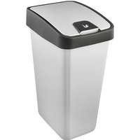 Keeeper Premium Waste Bin with Flip Lid 45 Litre in Silver