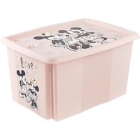 Keeeper Minnie Mouse Turn Around Stacking Box with Lid 45 Litre Nordic Pink