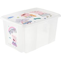 Keeeper Peppa Pig Turn Around Stackable Box with Lid 45 Litre Natural Transparent in Clear