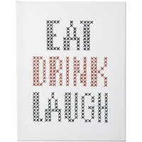 & EAT DRINK Counted Cross Stitch Kit Big & Easy Eat Drink Laugh Anchor