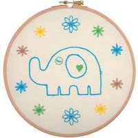 & DAD ELEPHANT Embroidery Kit Hoop Dad Elephant Anchor