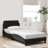 Berkfield Home Bed Frame without Mattress Black 90x190 cm Single Velvet