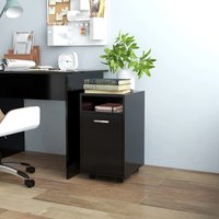 Berkfield Home Side Cabinet with Wheels Black 33x38x60 cm Engineered Wood | Size: 33 x 38 x 60 cm