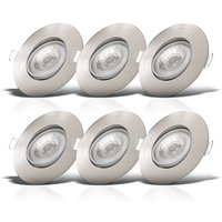 6 Pack Matt Nickel 6x4.9W LED Recessed Light Metallic
