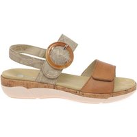 Remonte Women's 'Rock' Low Wedge Sandals in Tan | Size: 4