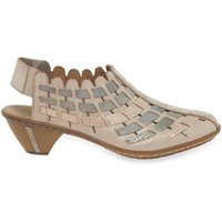Rieker Women's 'Sina' Woven Heeled Shoes in Nude | Size: 6.5