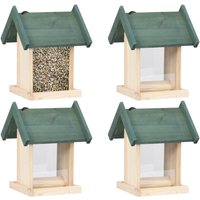 Berkfield Home Bird Feeders 4 pcs Firwood in Beige