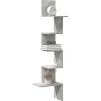 Berkfield Home Wall Corner Shelf Concrete Grey 32x32x127, 5 cm Engineered Wood