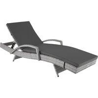 tectake Océane Aluminum Rattan Sun Lounger in Grey | Size: 1 Seater