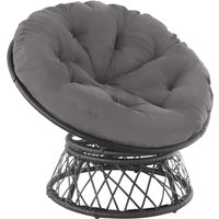 tectake Garden Chair Gargano in Black | Size: 4 Person
