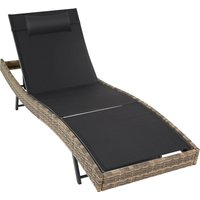 tectake Sun Lounger Moana in Natural | Size: 1 Seater