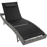 tectake Sun Lounger Moana in Grey | Size: 1 Seater