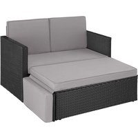 tectake Garden Sofa Corfu in Black | Size: 2 Seater