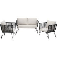 tectake Garden Furniture Set Sundo in Dark Grey | Size: 4 Person