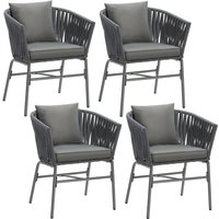 tectake Accent Chair Valeiras in Dark Grey | Size: 4 Person
