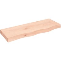 Berkfield Home Wall Shelf 80x30x(2-6) cm Untreated Solid Wood Oak in Brown