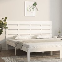 Berkfield Home Headboard White 200x3x80 cm Solid Wood Pine | Size: 200 x 3 x 80 cm