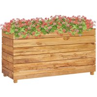 Berkfield Home Raised Bed 100x40x55 cm Solid Wood Teak & Steel in Brown | Size: 100 x 40 x 55 cm
