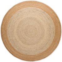 Jutta Natural Round Rug Hand Woven 100% Jute Reversible 9 mm Pile cm diameter