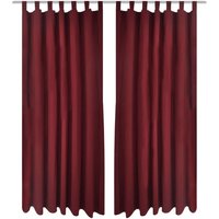 Berkfield Home 2 pcs Bordeaux Micro-Satin Curtains with Loops 140 x 175 cm in Red