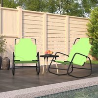 Berkfield Home Rocking Sun Loungers 2 pcs Green Steel & Textilene