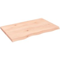 Berkfield Home Wall Shelf 80x50x(2-4) cm Untreated Solid Wood Oak in Brown