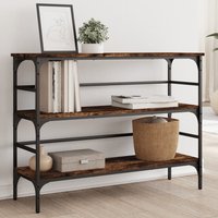 Berkfield Home Console Table Smoked Oak 100x32x75 cm Engineered Wood in Brown | Size: 100 x 32 x 75 cm