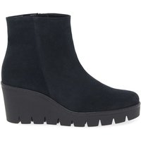Gabor Women's 'Utopia' Chunky Wedge Heel Ankle Boots in Navy | Size: 5.5