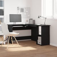 Berkfield Home Black Oak Desk 120x140x75 cm Made from Engineered Wood | Size: 120 x 140 x 75 cm