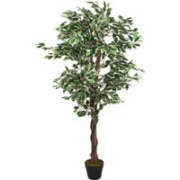Berkfield Home Artificial Ficus Tree 1260 Leaves 200 cm Green